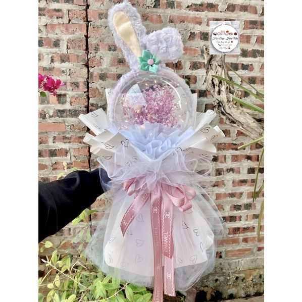 Bó Hoa Bóng Kèm Tai Thỏ Stela