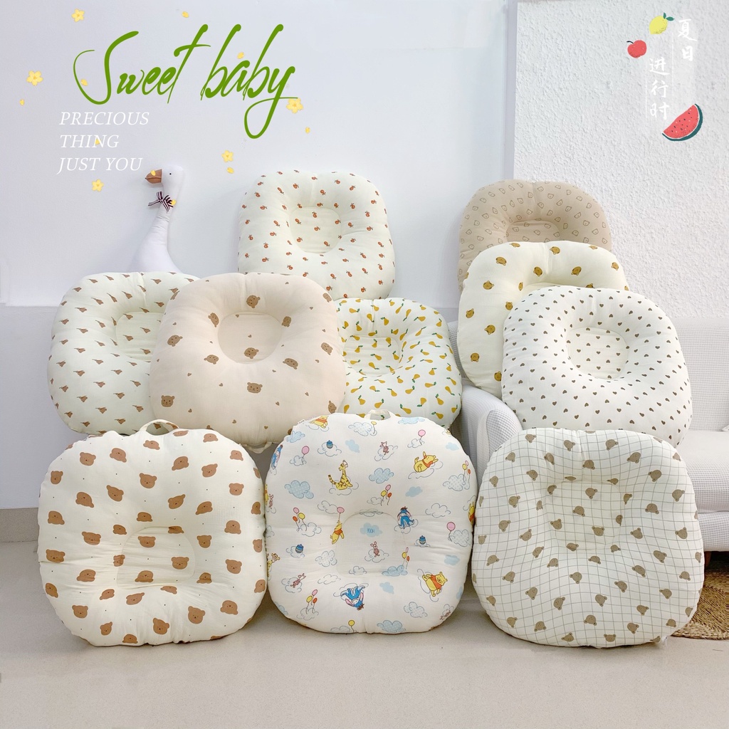 Gối Chống Trào Ngược Bunny - Đệm Chống Trào Ngược Xô Muslin/ Trần Bông Cho Bé Sơ Sinh