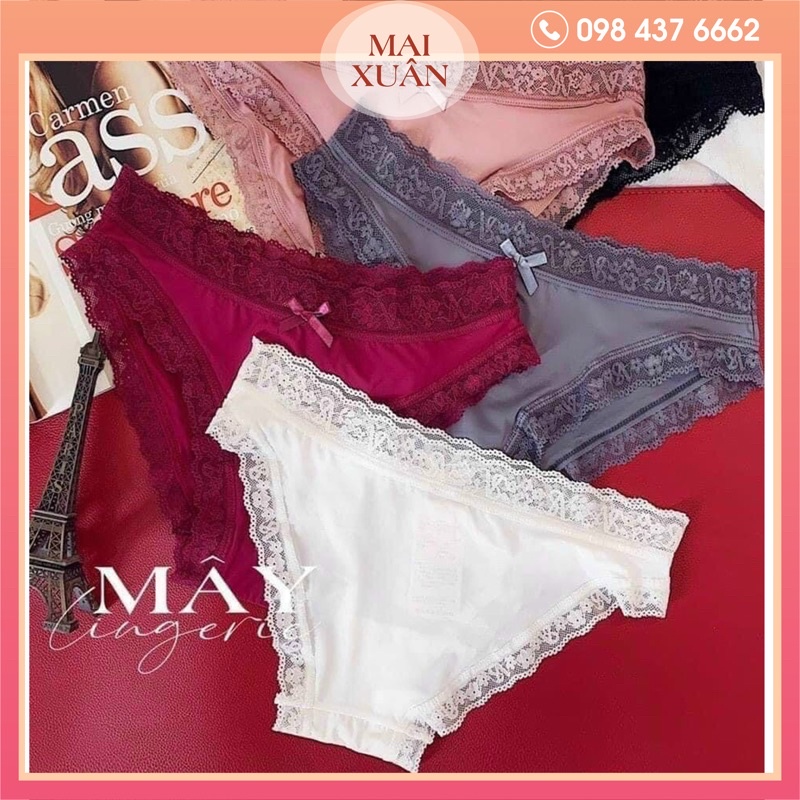 Quần Lót Vic Ren Phối Su-Quần Nửa Mông Siêu Mát Sexy Cao Cấp-Kho Sỉ Mai Xuân