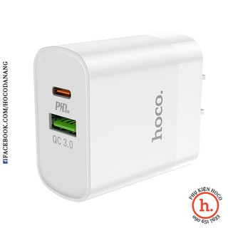 Cốc củ cục sạc nhanh 18w hoco c80 c76 2 cổng usb type c pd qc3.0 cho iphone ipad android sony lg [phụ kiện hoco]