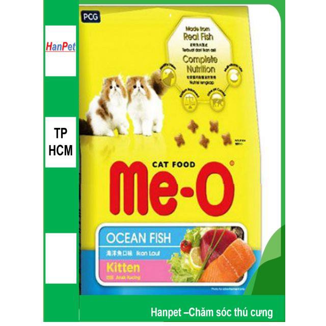 Hcm- Me-0 kitten gói 1,1kg Thức ăn dạng hạt dành cho mèo dưới 1 năm tuổi vị cá biển