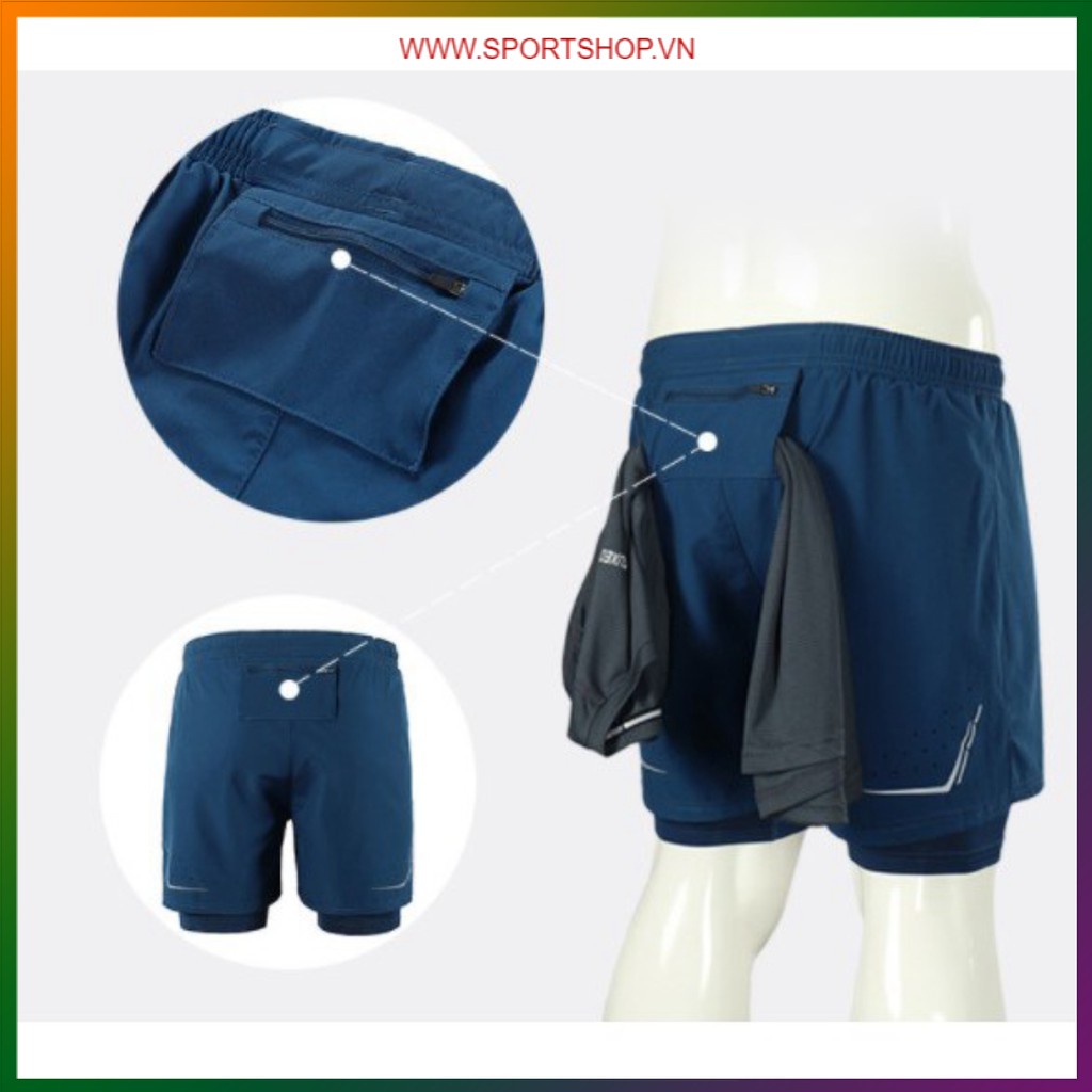 Quần chạy bộ nam ARSUXEO MS02, quần short thể thao 2 lớp (boxer) có túi đa năng, nhẹ, thoáng khí | BigBuy360 - bigbuy360.vn