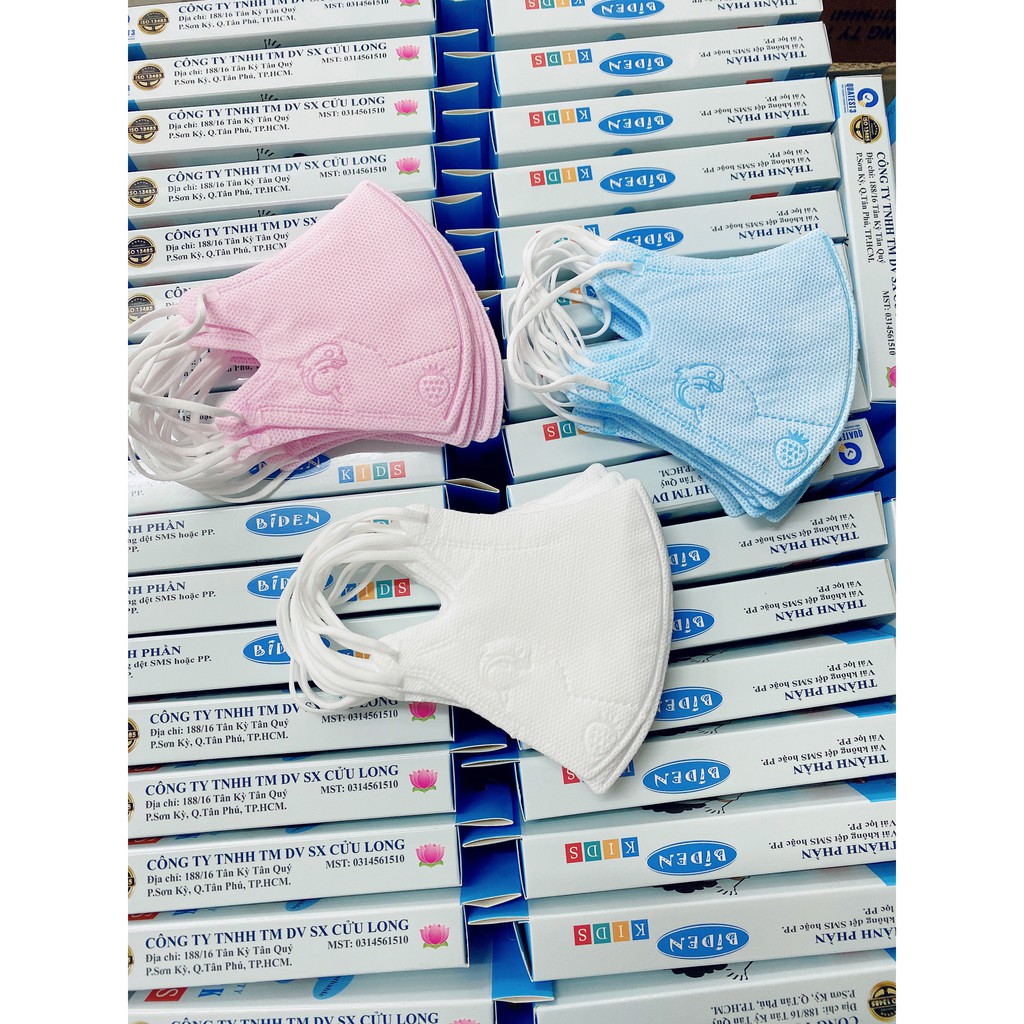 Khẩu trang trẻ em thuộc công ty Cửu Long hộp gồm 10 cái chất liệu 3 lớp | BigBuy360 - bigbuy360.vn