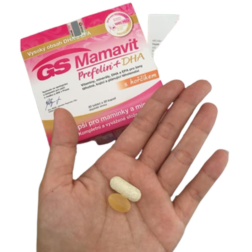 GS Mamavit Prefolin + DHA + EPA hộp 60v , bổ sung dưỡng chất cần thiết cho mẹ bầu , Cvspharmacy