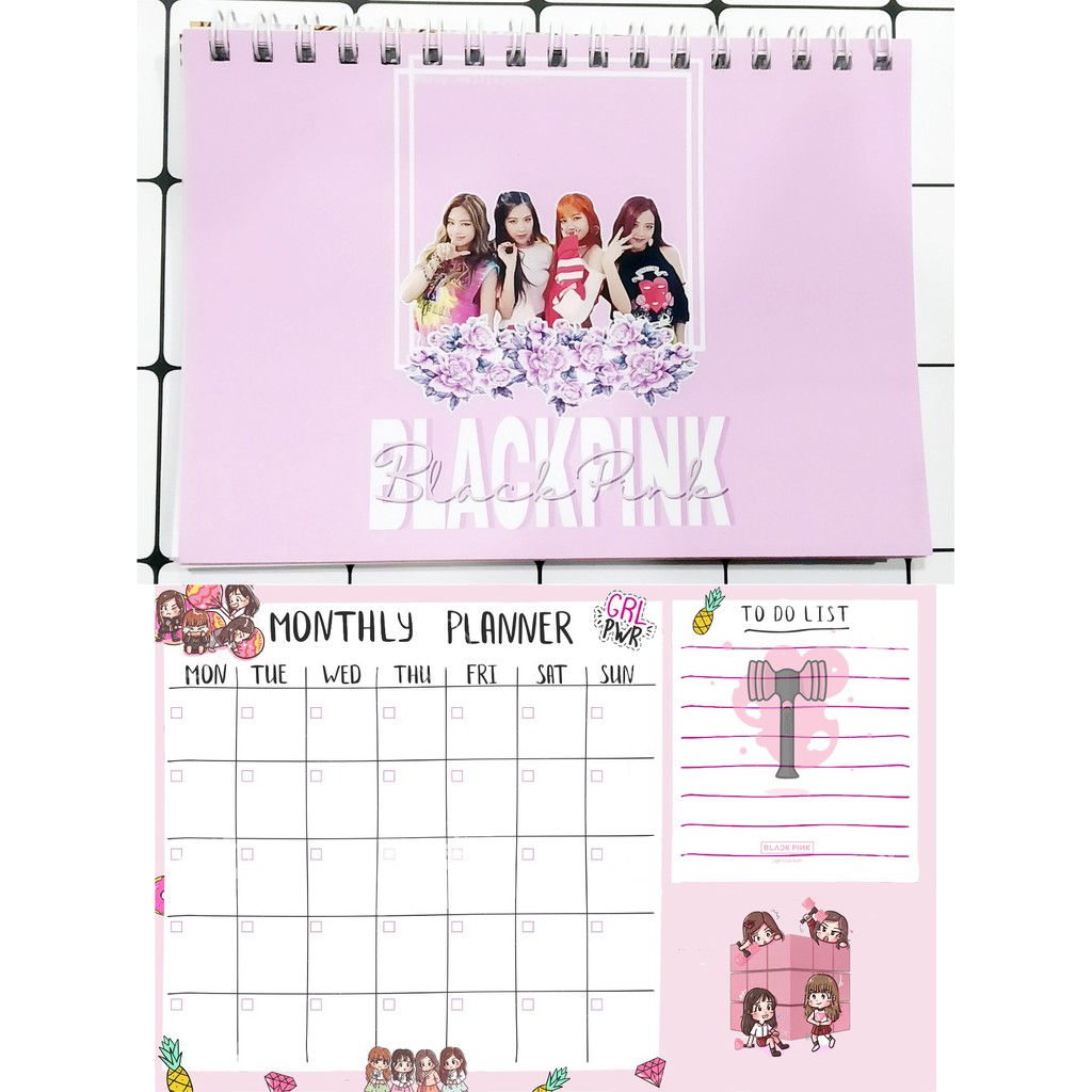 Sổ kế hoạch tháng Blackpink MPI3 Monthly Planner army 12 trang idol kpop thần tượng