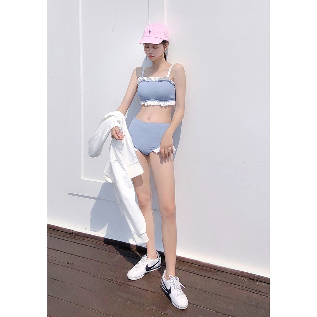 [Hàng Order][SẴN SIZE M] [Có ảnh thật] Bộ Bơi Đi Tắm Biển Bikini rời áo và quần cạp cao | BigBuy360 - bigbuy360.vn
