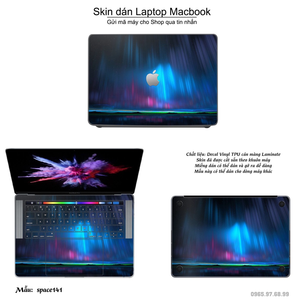 Skin dán Macbook mẫu không gian (đã cắt sẵn, inbox mã máy cho shop)