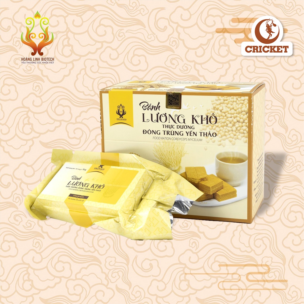 Bánh Lương Khô Đông Trùng Yến Thảo (350gr) - bổ dưỡng bánh quy nén thay thế bữa ăn nhiều hương vị, bữa sáng đầy đủ.