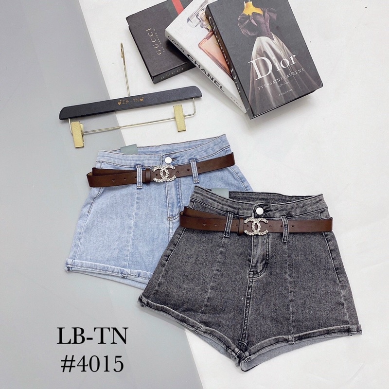 Quần short jean kèm đai