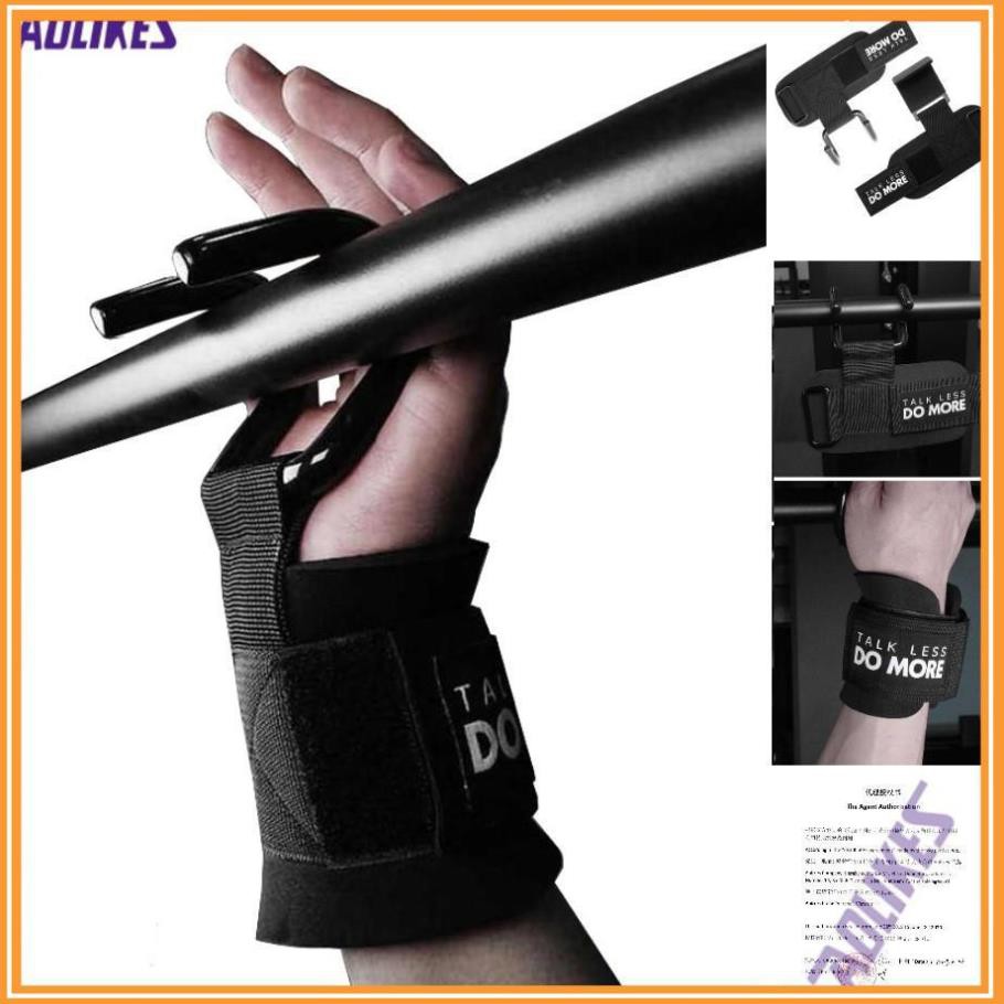 Dây cuốn cổ tay có móc thép nâng tạ, tập gym đu xà tại nhà hoặc tâp xô vai - AOLIKES AL 7642 - 1 đôi