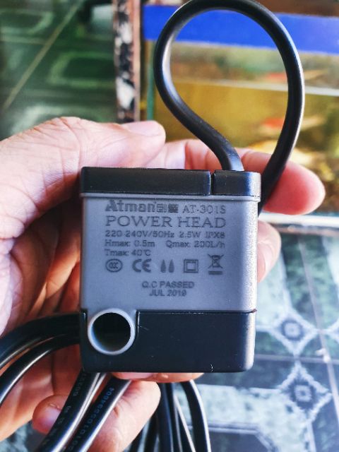 MÁY BƠM NƯỚC BỂ CÁ ATMAN 2.5W 0.5M 200L-H AT 301S