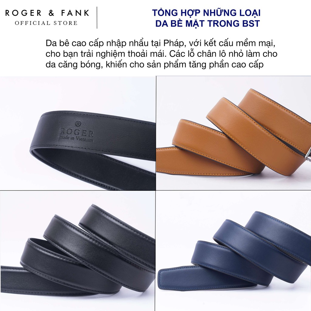 Thắt lưng da bò nam cao cấp bản 3.0cm Roger & Fank