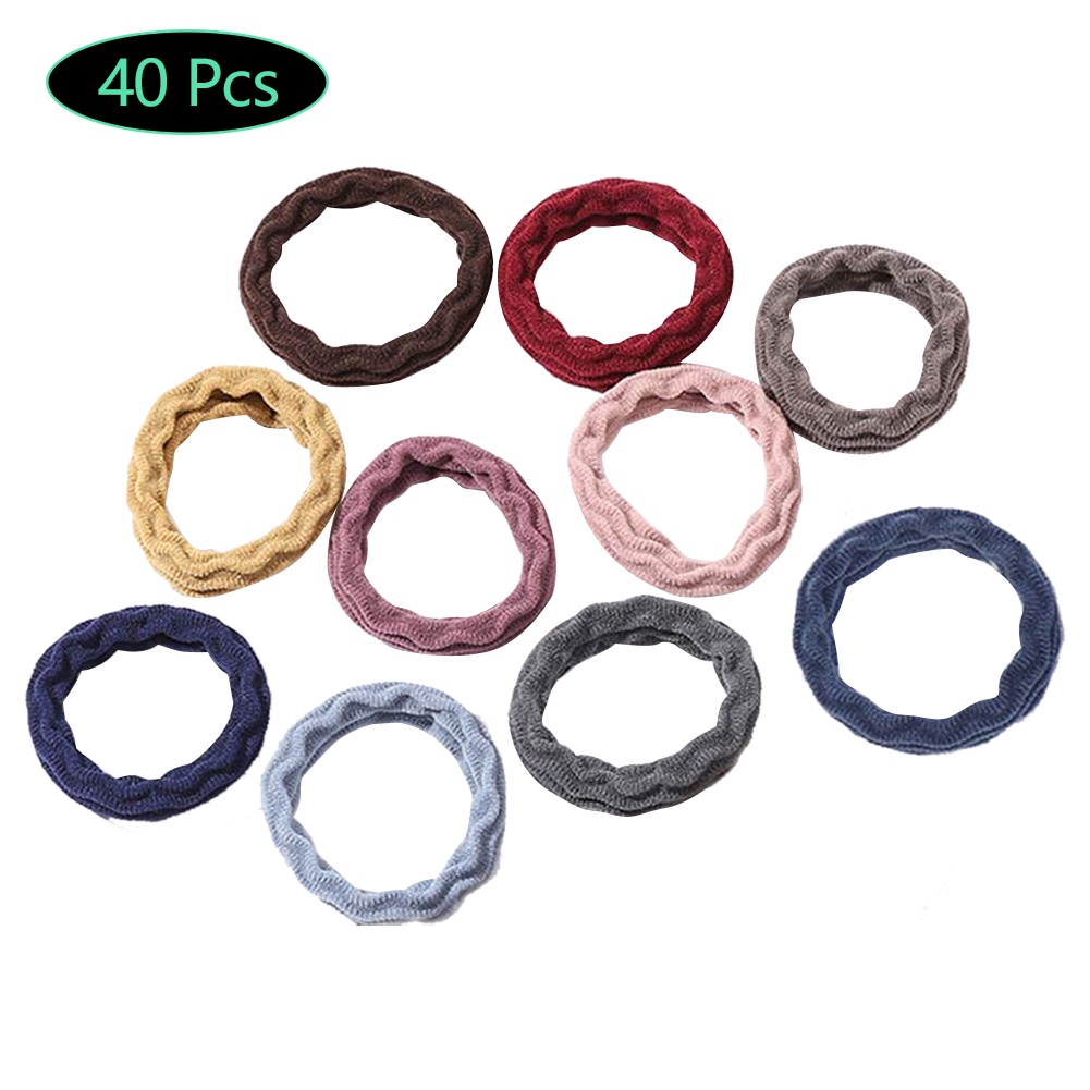 Set 40 dây buộc tóc co giãn phong cách Hàn Quốc thời trang dành cho nữ