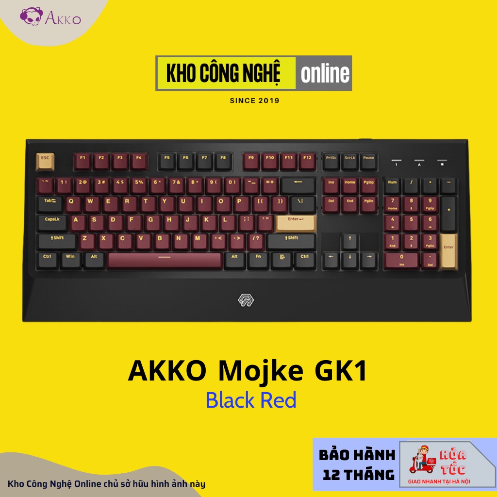 Bàn phím cơ Mojike GK1 Black Red | Black Pink (AKKO sw v2 / LED trắng)