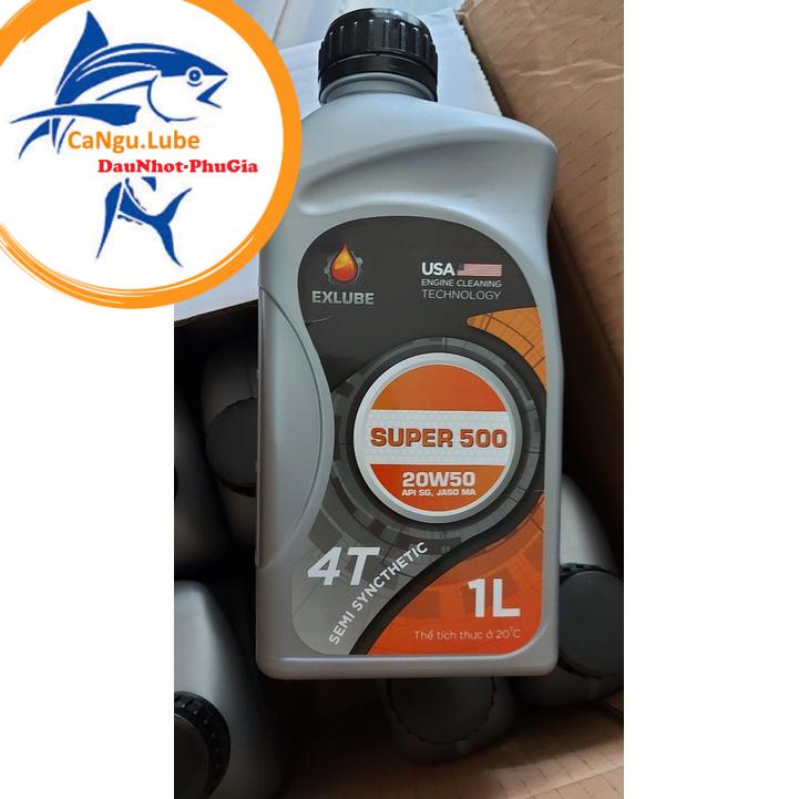 [CÓ SẴN] Nhớt xe máy EX.LUBE HI PERF 4T 500 20W50 , Nhớt EX.LUBE-TOTAL 4T 500 20W50 chai cho xe số-DauNhot-PhuGia---