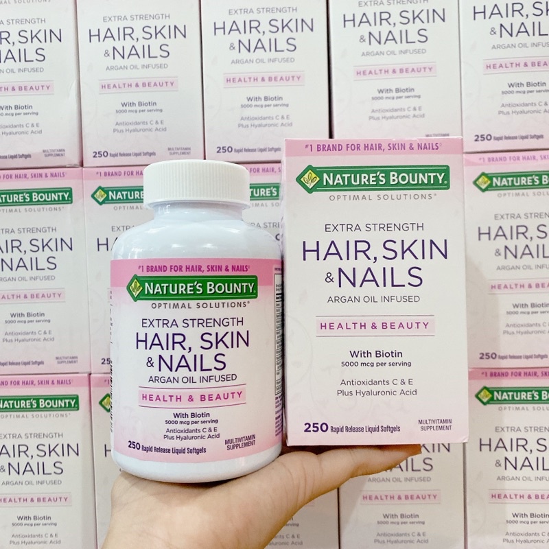 Viên Uống Đẹp Da, Móng, Tóc Nature's Bounty Hair, Skin & Nails 250 Viên của Mỹ