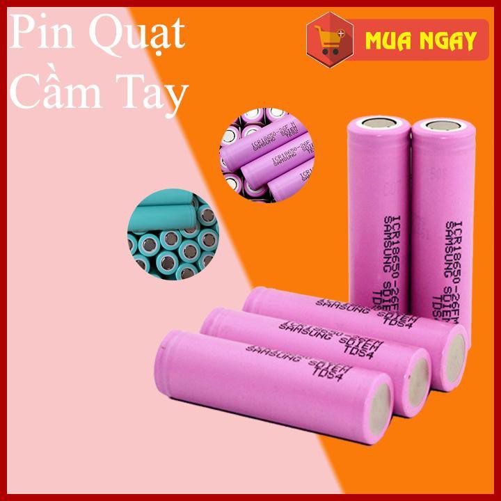 Combo 2 Pin quạt cầm tay và pin quạt mini đèn pin 3.7v