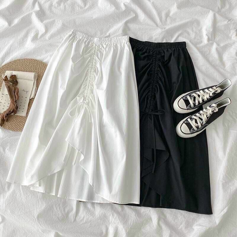 CHÂN VÁY CHỮ A RÚT DÂY VITAGE CẠP CAO | BigBuy360 - bigbuy360.vn