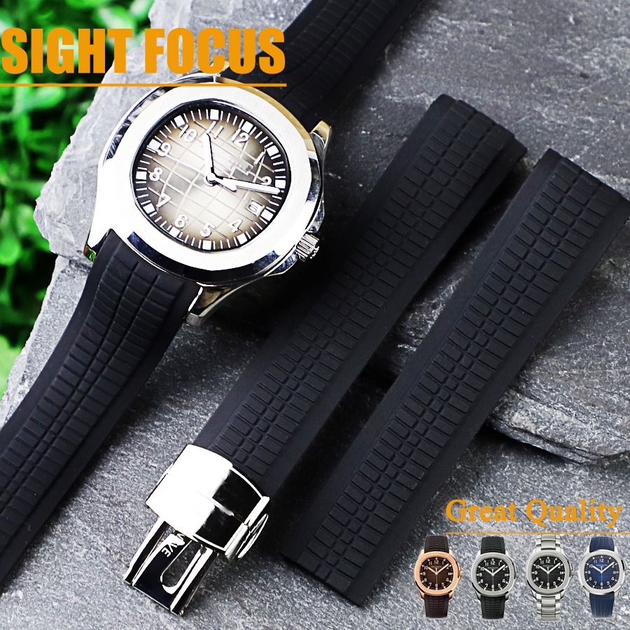 21mm Curved End Rubber Silicone Watch Bands Strap for Patek PP Philippe Aquanaut 5167A 5164A 5168A Watch Band Strap 5167R Rubber Bracelet Compatible with PATEK PHILIPPE Watch Strap