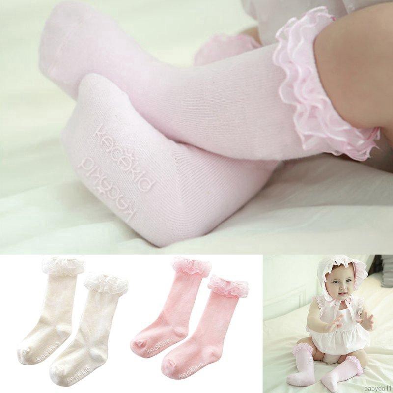 Tất Đầu Gối Chất Cotton Phong Cách Công Chúa Cho Bé Gái