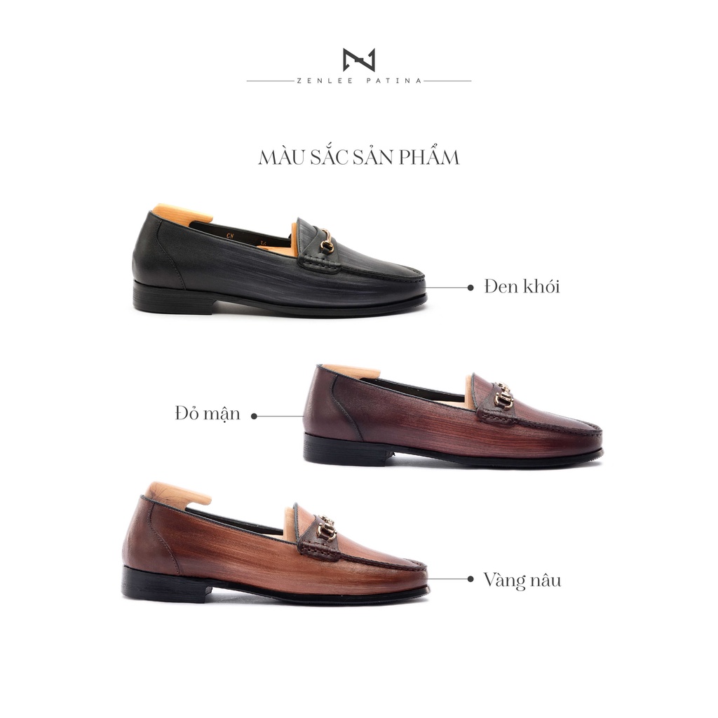 Giày lười da nam thủ công Patina ZENLEE LPX01 kiểu dáng Tassel Loafer, giày da bê cao cấp Italy bảo hành trọn đời