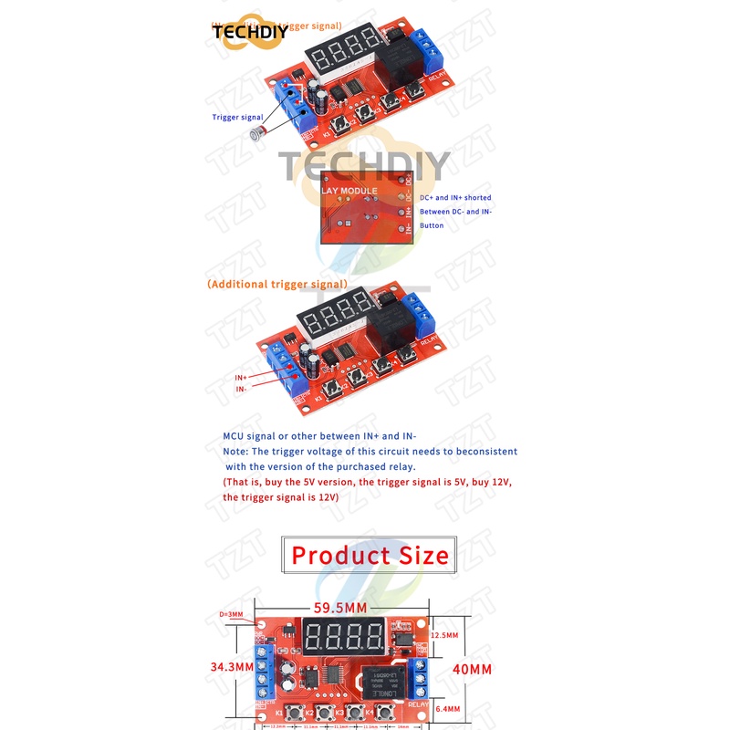 Mô Đun Rơ Le DC 5V 12V 24V 10A Điều Chỉnh Thời Gian 32 Chế Độ