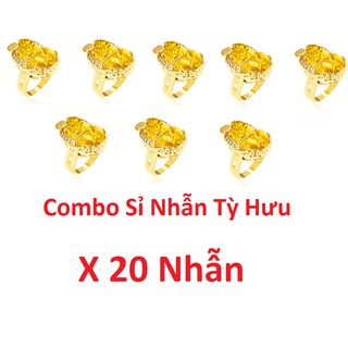 Combo Sỉ 20 Nhẫn Tỳ Hưu Đá Phong Thủy