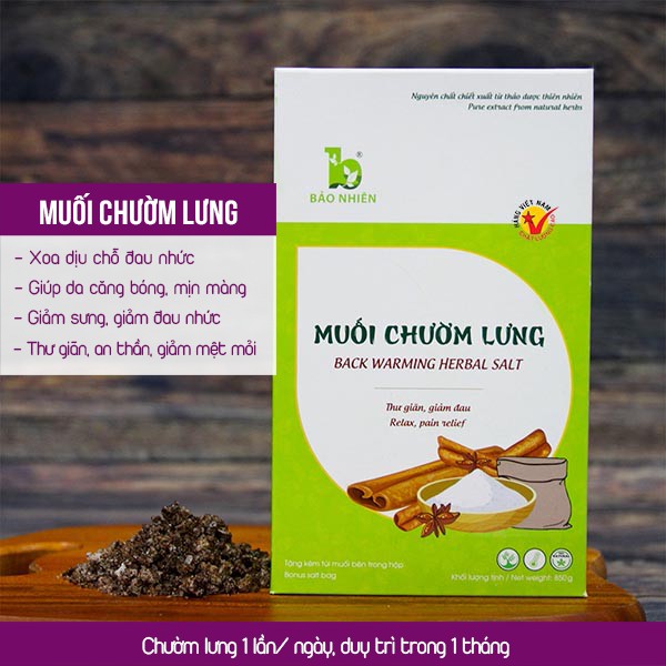 [Tặng 1 túi đựng muối chườm] Muối Chườm Lưng Thảo Dược Bảo Nhiên - Giảm đau nhức