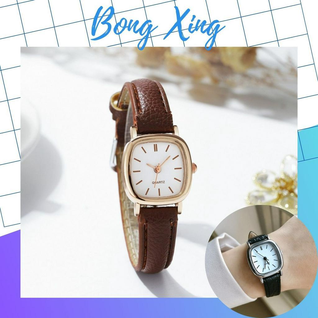 Đồng Hồ Nữ Mặt Vuông Cá Tính Phong Cách Retro DH08