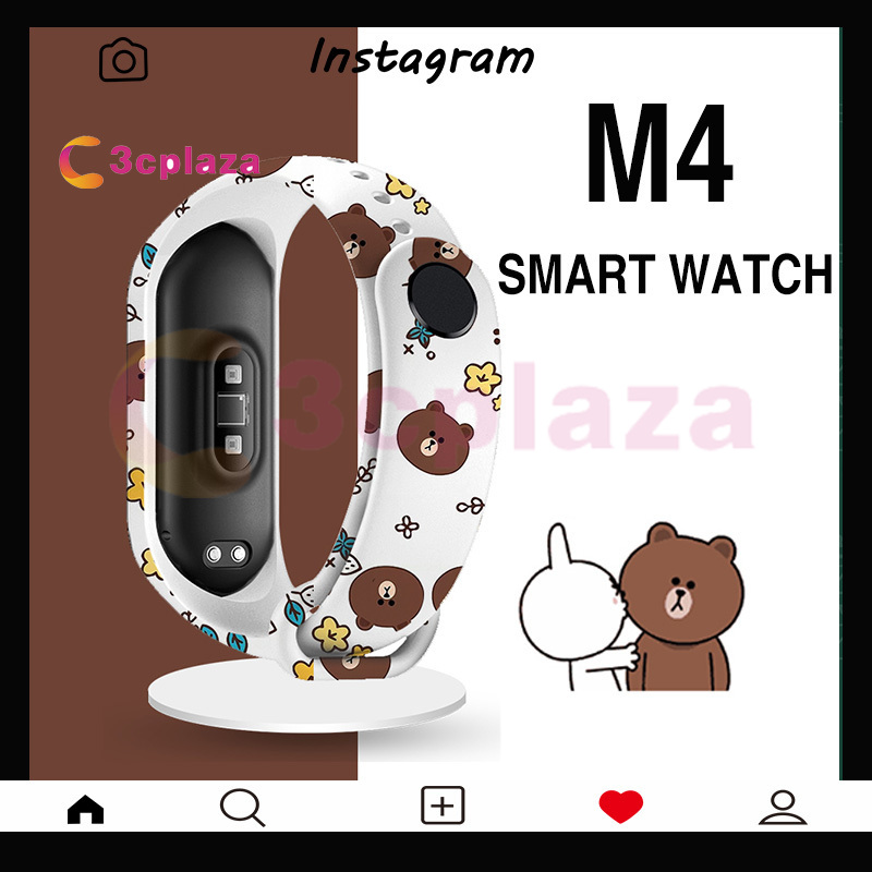 🌟M4A2🌟 M4 đồng hồ thông minh M4 Smart band M4 Đồng hồ Fitness Tracker đeo tay thể thao Nhịp tim Huyết áp Smartband Theo dõi sức khỏe Đồng hồ thông minh