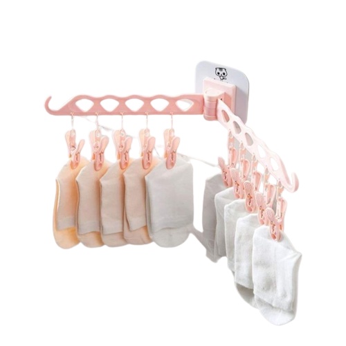 Móc Chùm Phơi Quần Áo Trẻ Em Kẹp Tất Vớ Treo Ban Công Lan Can