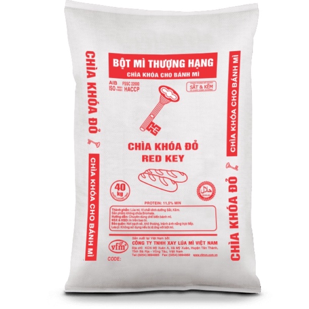 Tách lẻ 1kg bột mì cao cấp thượng hạng Chìa Khoá Đỏ dùng làm bánh mì, bánh ngọt, gato