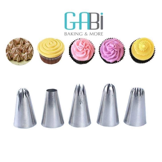 Set 5 đui bắt kem cơ bản