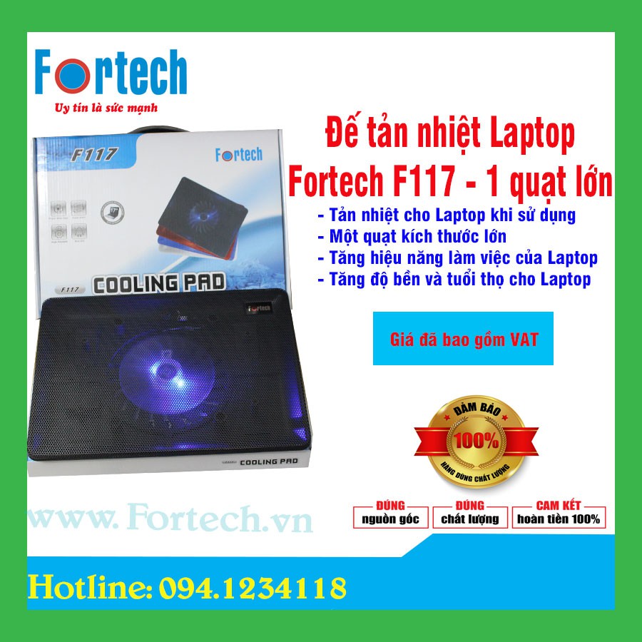 Đế tản nhiệt cho laptop Fortech F117-Làm mát Laptop, tăng độ bền và tuổi thọ của máy.