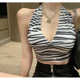 áo yếm ngựa vằn croptop-N
