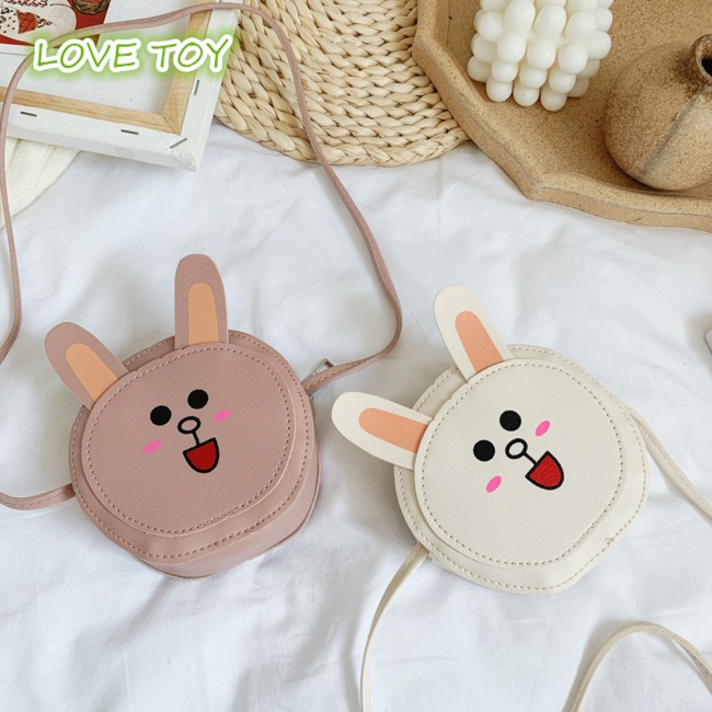 Túi Đeo Chéo Mini Bằng Da Pu Có Khóa Kéo Họa Tiết Hoạt Hình Dễ Thương Cho Bé