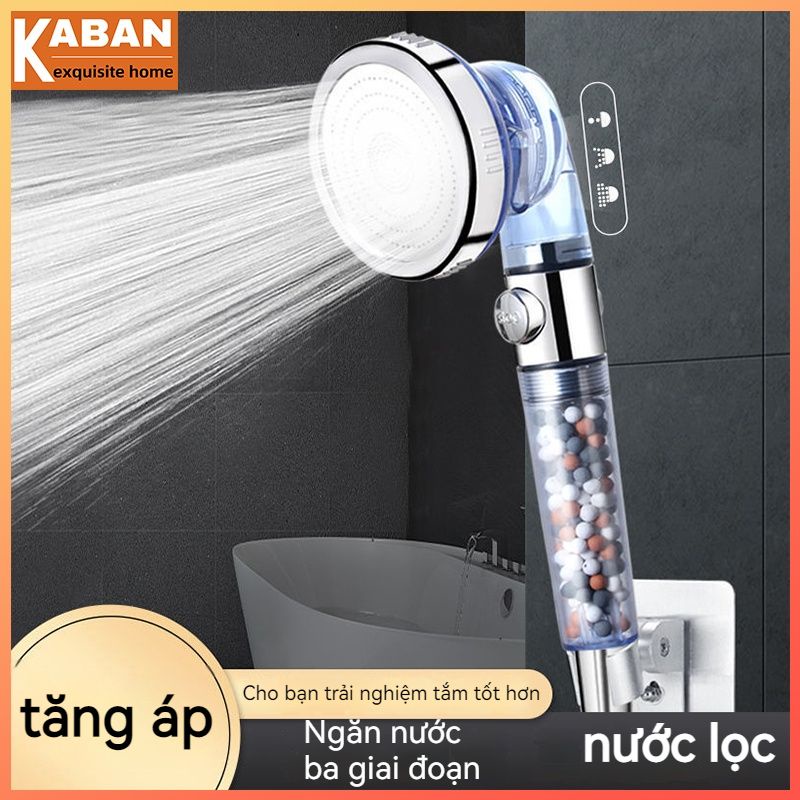 Đầu vòi sen tăng áp ba tốc độ ion âm đầu vòi sen tắm cao áp đặt tại nhà Vòi hoa sen Spa làm đẹp Đầu vòi hoa sen tiết kiệm nước Bộ lọc ba bộ lọc Tăng cường sức khỏe Vòi phun nước