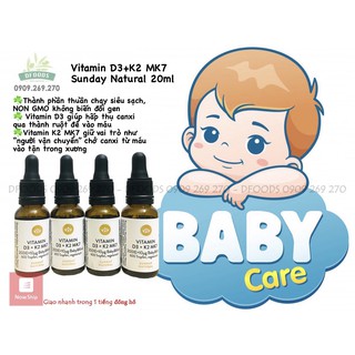 Vitamin D3 + K2 MK7 Sunday Natural