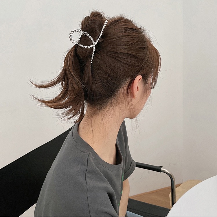 Kẹp tóc kim loại hình chữ thập phong cách vintage thanh lịch cho nữ