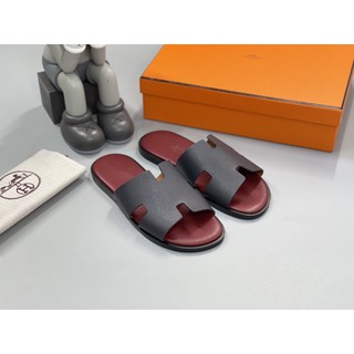 [New Arrival💥] Dép lê nam ℍ𝕖𝕣𝕞𝕖𝕤 da taiga đế gỗ