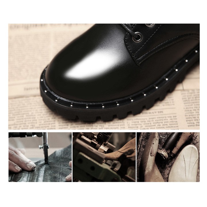 Giày bốt Martin phong cách Hàn Quốc khoá kéo đế cao 4cm | BigBuy360 - bigbuy360.vn