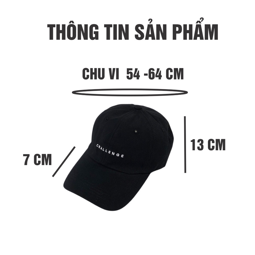 Nón lưỡi trai Challenge dùng cho cả nam và nữ cao cấp phong cách Hàn Quốc