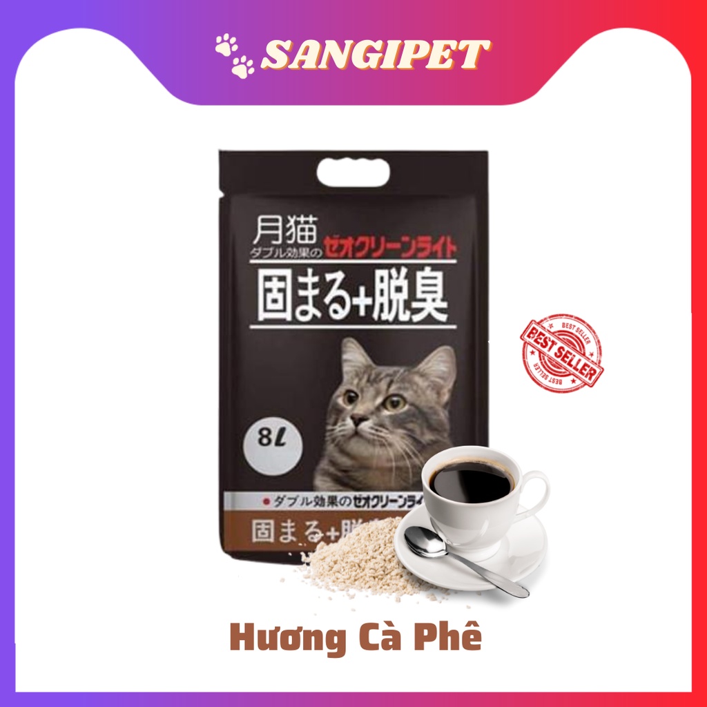 Cát mèo Nhật đen 8L, cát vệ sinh Moon Cat chính hãng (6 mùi hương)