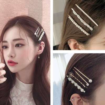 Set kẹp tóc đính ngọc trai nhân tạo, cặp tóc mái phong cách Hàn Quốc - tiemcuaxu