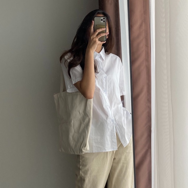 [ẢNH THẬT] Somi basic Audrey ngắn tay freesize