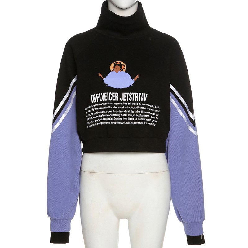 Áo kiểu phối màu họa tiết in thời trang cho nữ