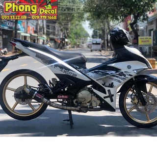 Tem rời ex 150 thành phố xám đen dán xe trắng