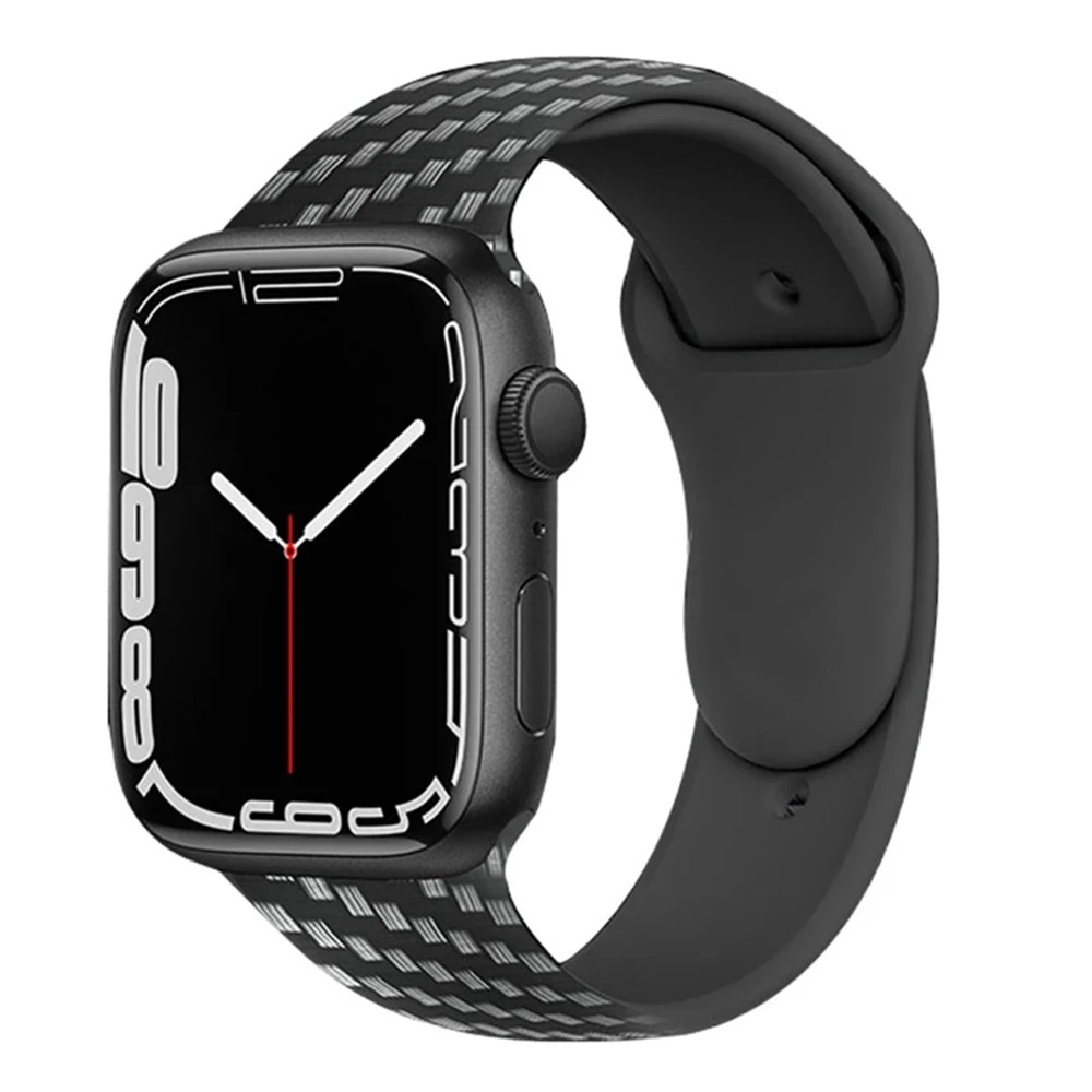 Dây Đeo Đồng Hồ Apple Watch Series 3 5 6 SE 7 / 1 Bằng Sợi Carbon