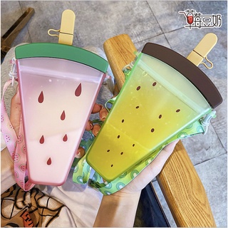 Bình đựng nước hình que kem DƯA HẤU, THANH LONG, KIWI, CAM kèm dây đeo