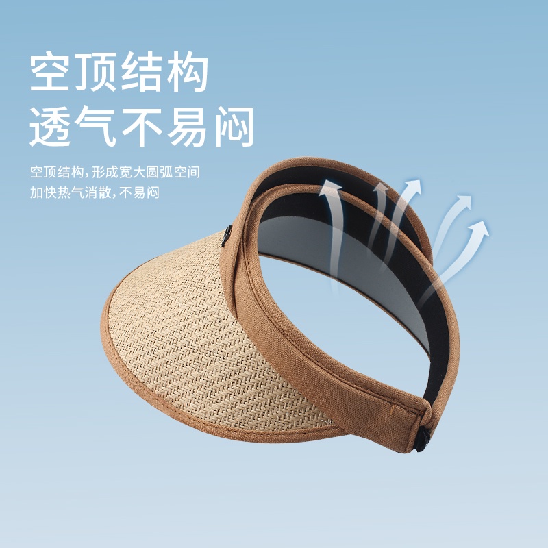 Mũ cói vành rộng hở chóp chống tia uv thời trang mùa hè cho nữ